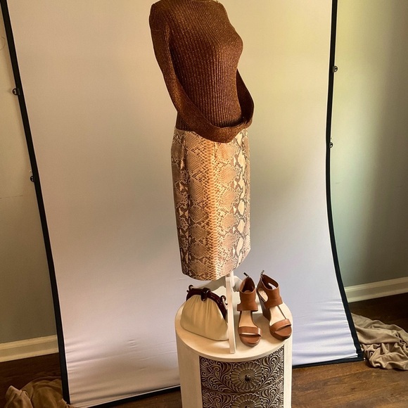 INC Copper Brown Metallic Rib Knit Sweater with Gold Shoulder Buttons NWT - Picture 12 of 16